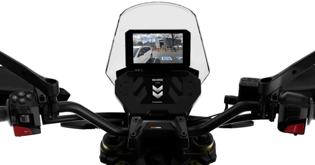 Ultraviolette X47 Crossover digital screen image with reverse camera 